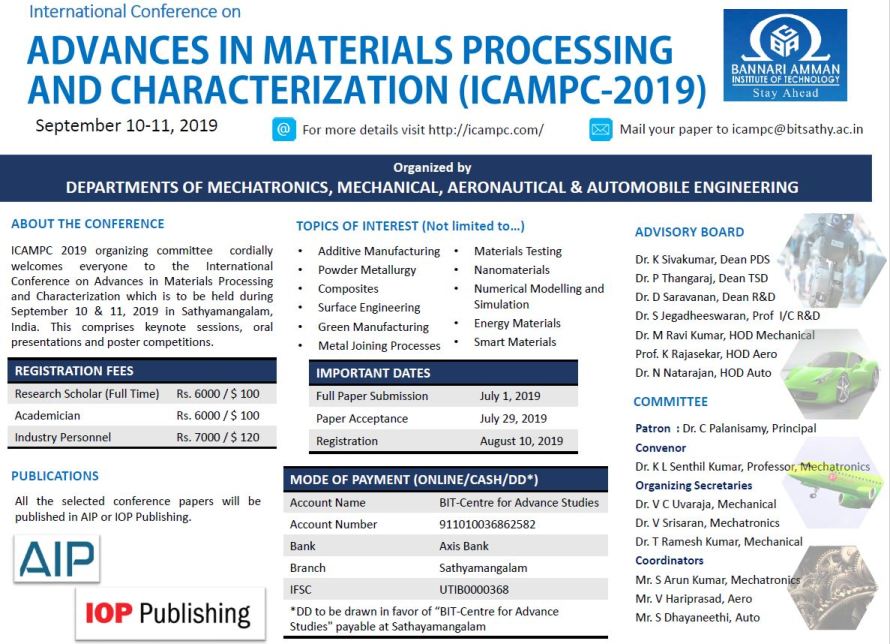 International Conference on Advances in Materials Processing and